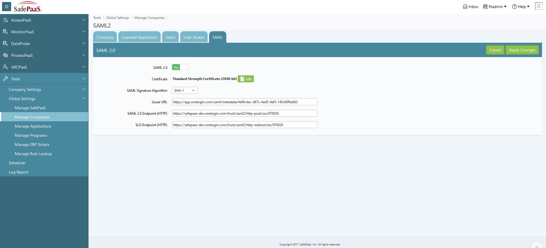 single sign-on into SAML for enterprise security