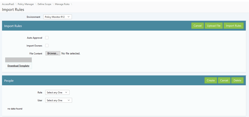 Import Access Rules AACG