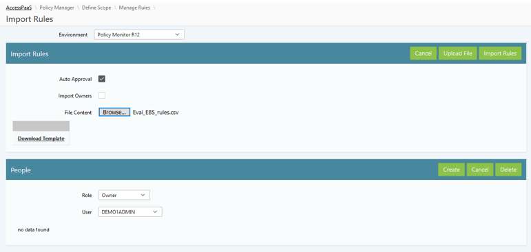 Import Access Rules
