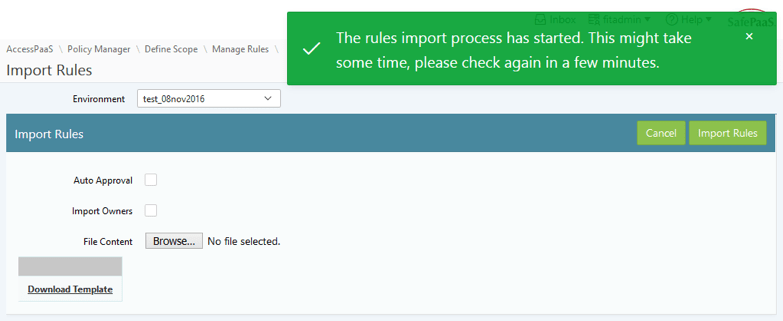 Import Access Rules