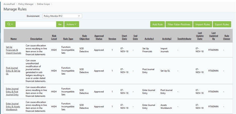 Import Access Rules