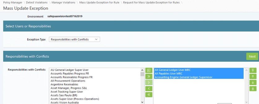 Mass update exception