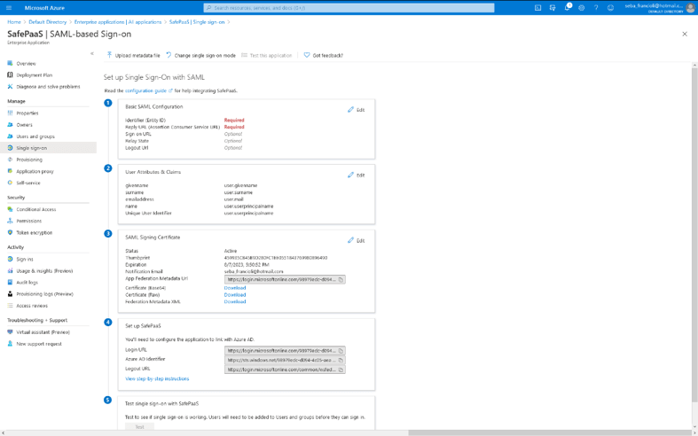 SAML Single sign-on
