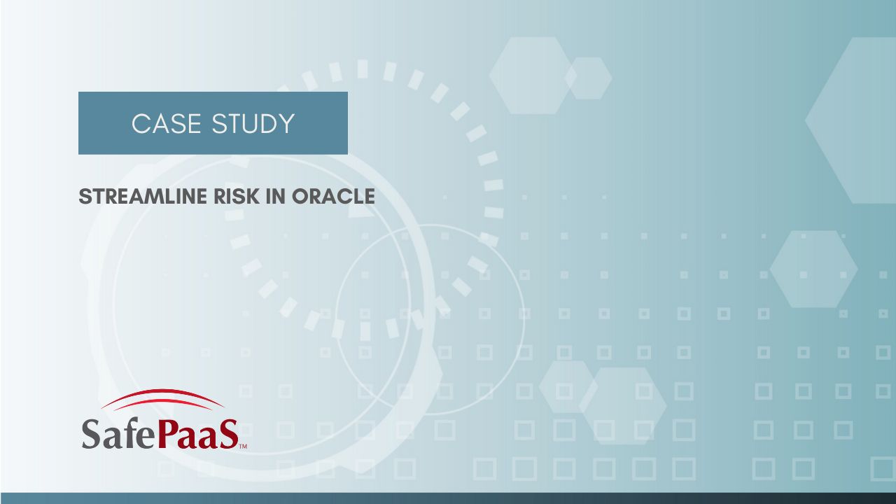 Streamline Risk in Oracle