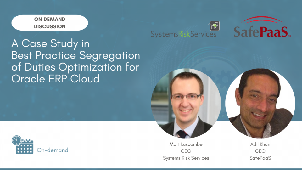 Segregation of Duties Oracle ERP Cloud
